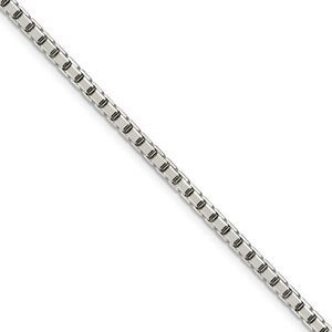 3.2mm, Sterling Silver, Diamond Cut Box Chain Necklace, 30 Inch